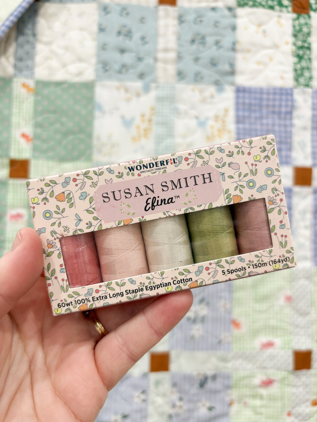 Susan Smith Efina 60wt Thread Pack - Strawberries and Cream - Wonderfil