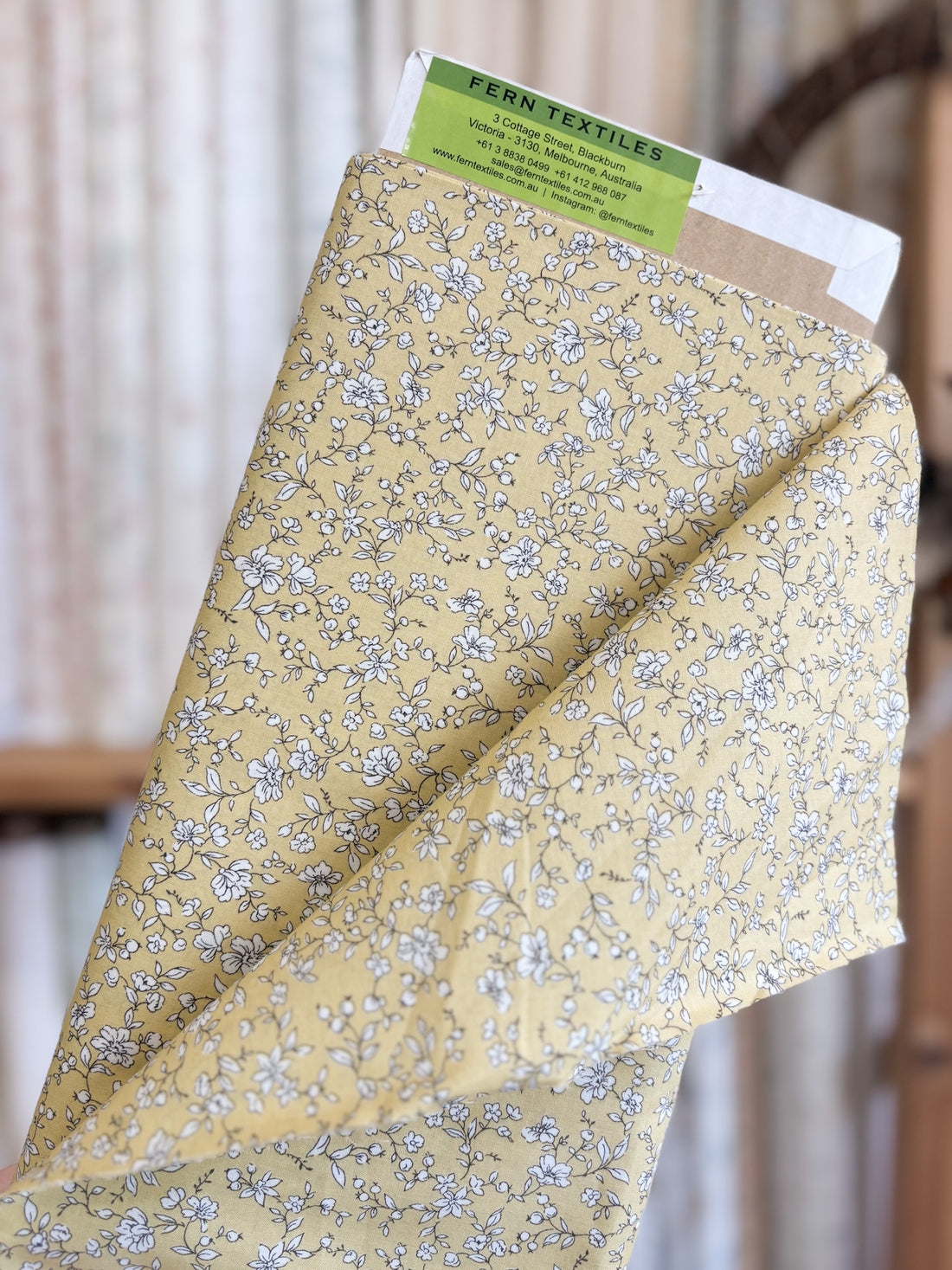 Mustard Dainty Floral 3026-650-5B by Hokkoh