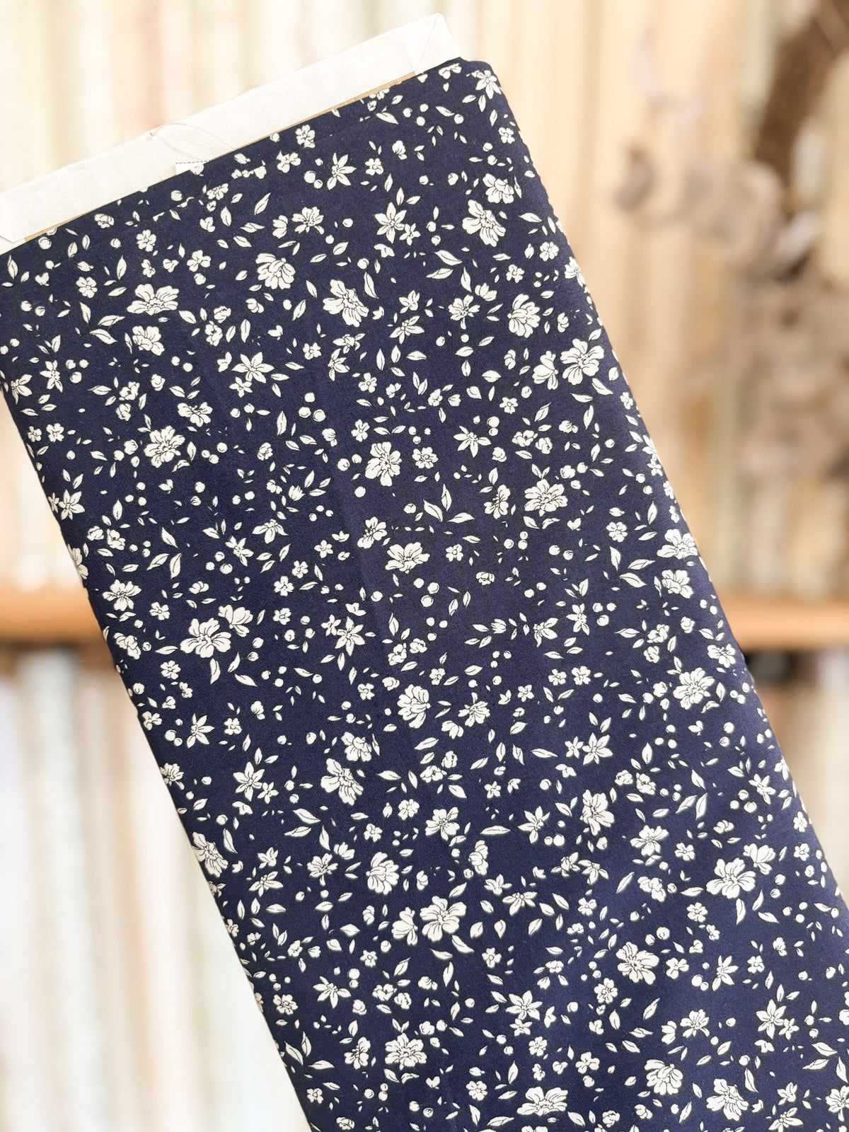 Navy Dainty Floral 3026-650-5E by Hokkoh