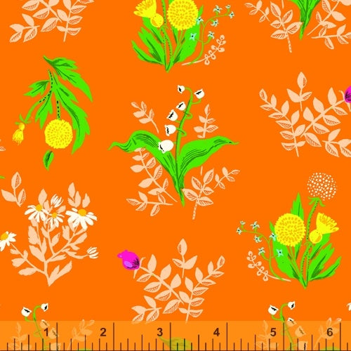 END OF BOLT 4m - Bouquet Orange - Heather Ross Essentials by Windham Fabrics