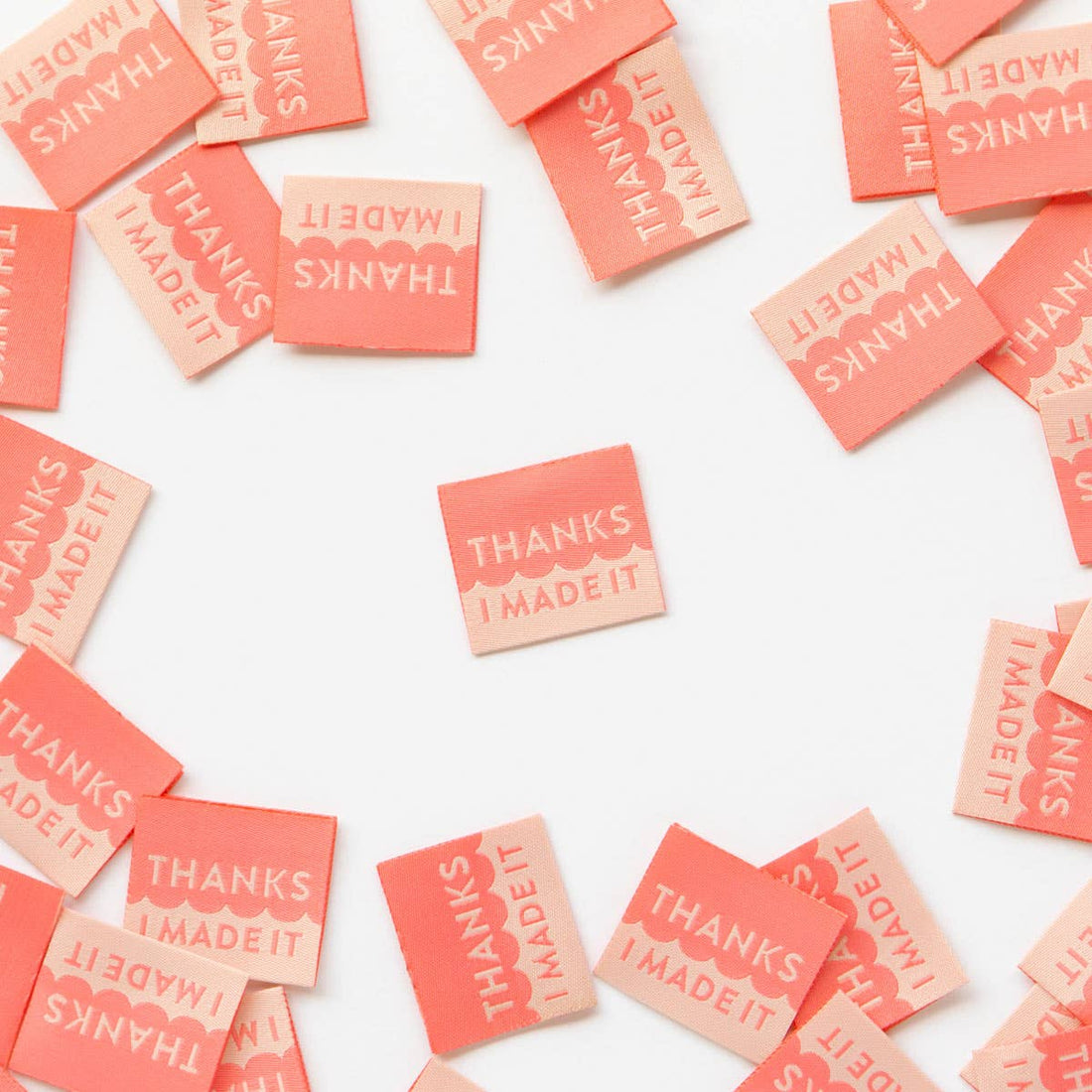 Thanks I Made It Coral Labels - Sarah Hearts