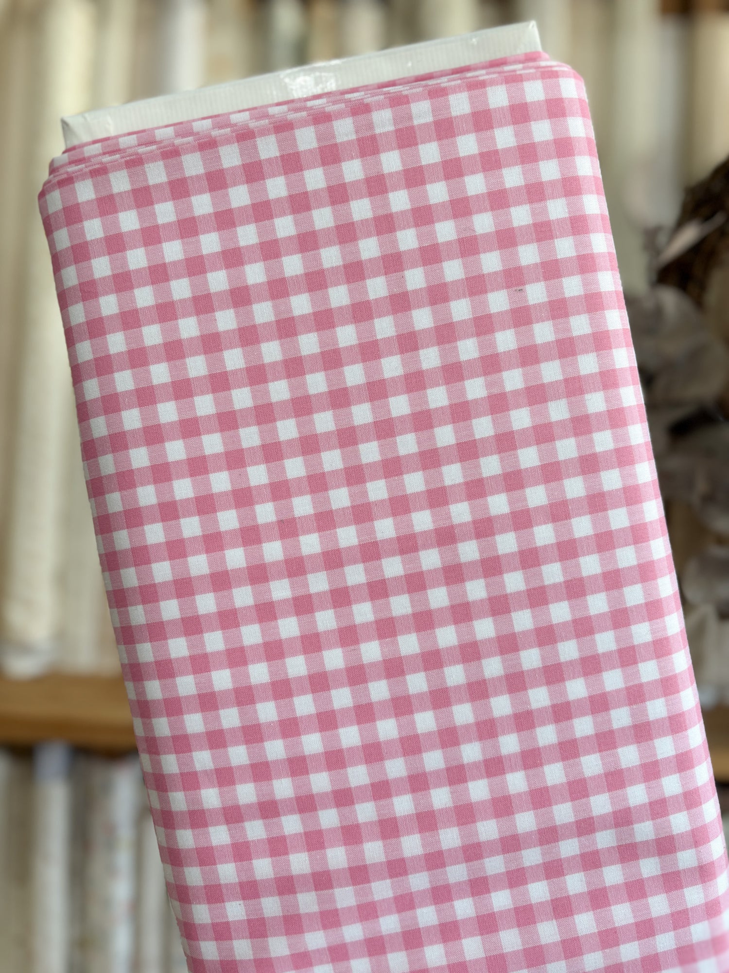 Pink Gingham 1/4" 53000-301 - Japanese Yarn Dyed Broadcloth