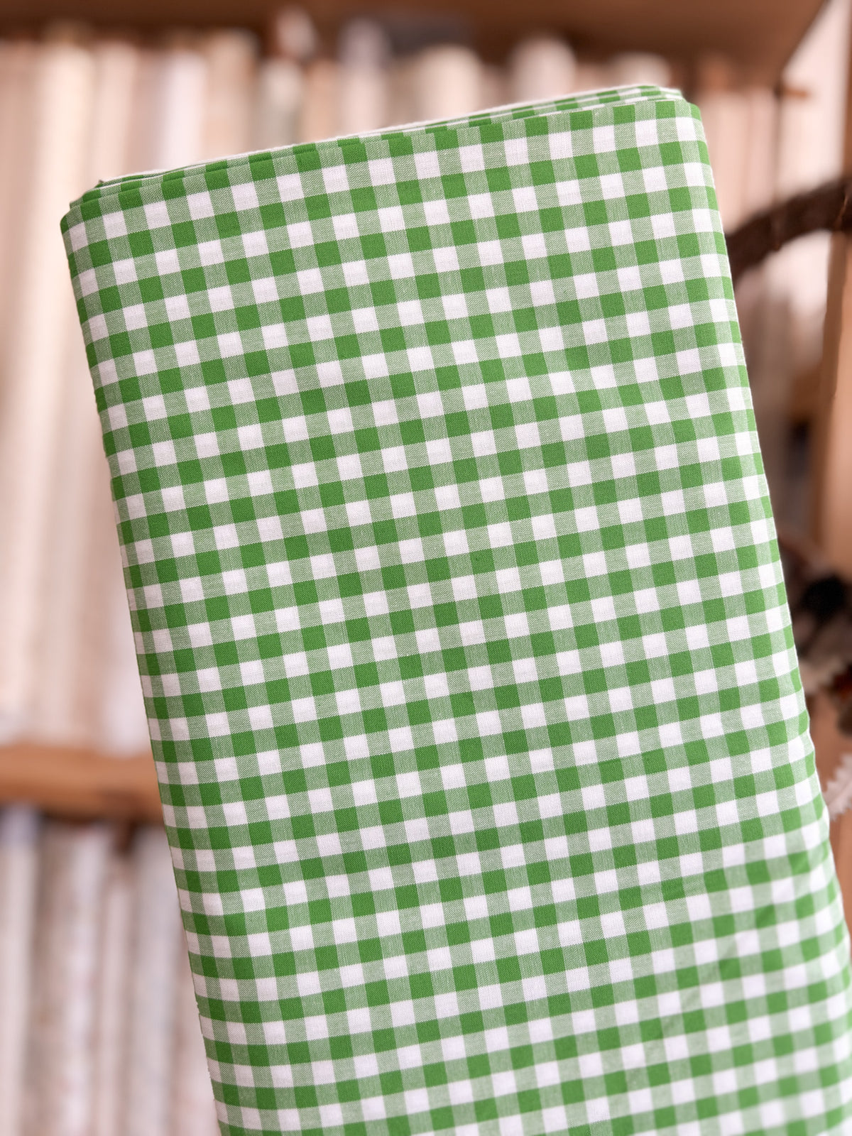 Green Gingham 1/4" 53000-310 - Japanese Yarn Dyed Broadcloth