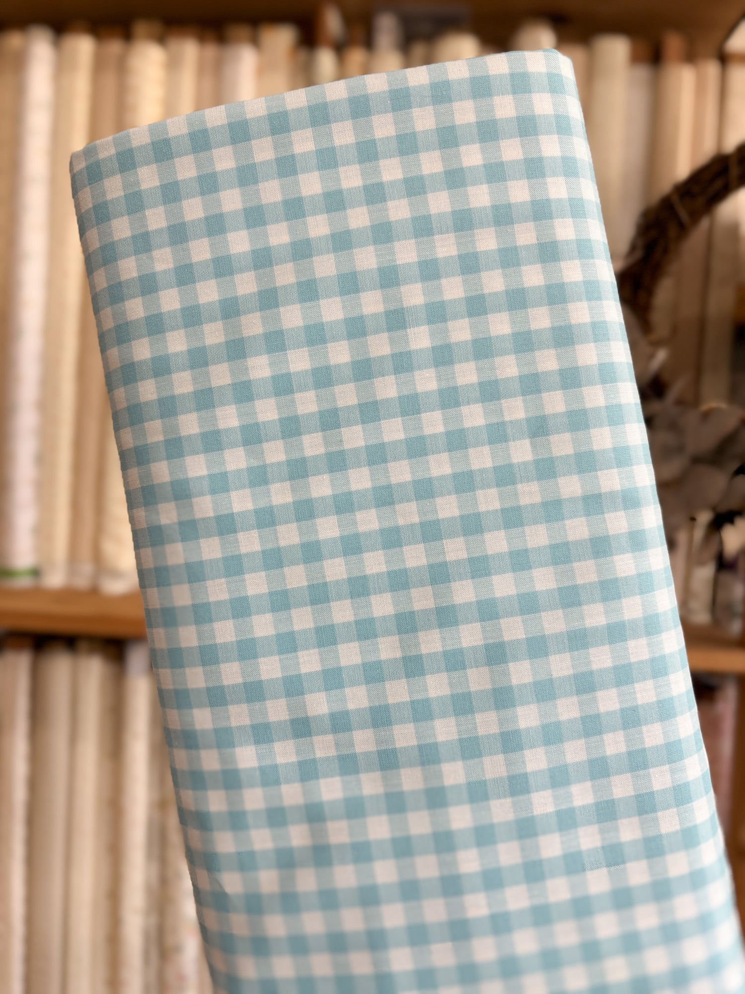 Light Blue 1/4" Gingham 53000-318 - Japanese Yarn Dyed Broadcloth