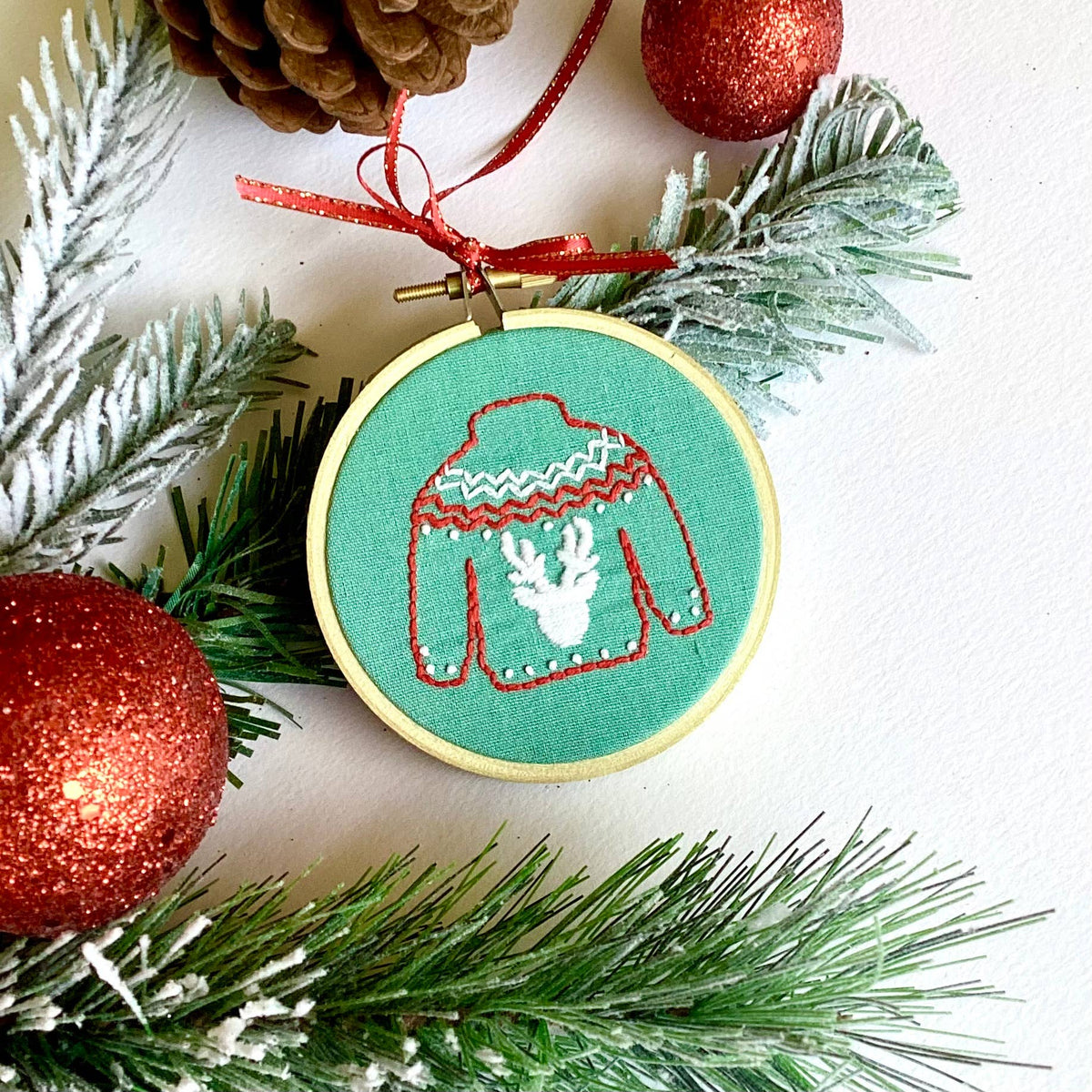 Christmas Jumper Embroidery Kit: Deer - Craft Make Do