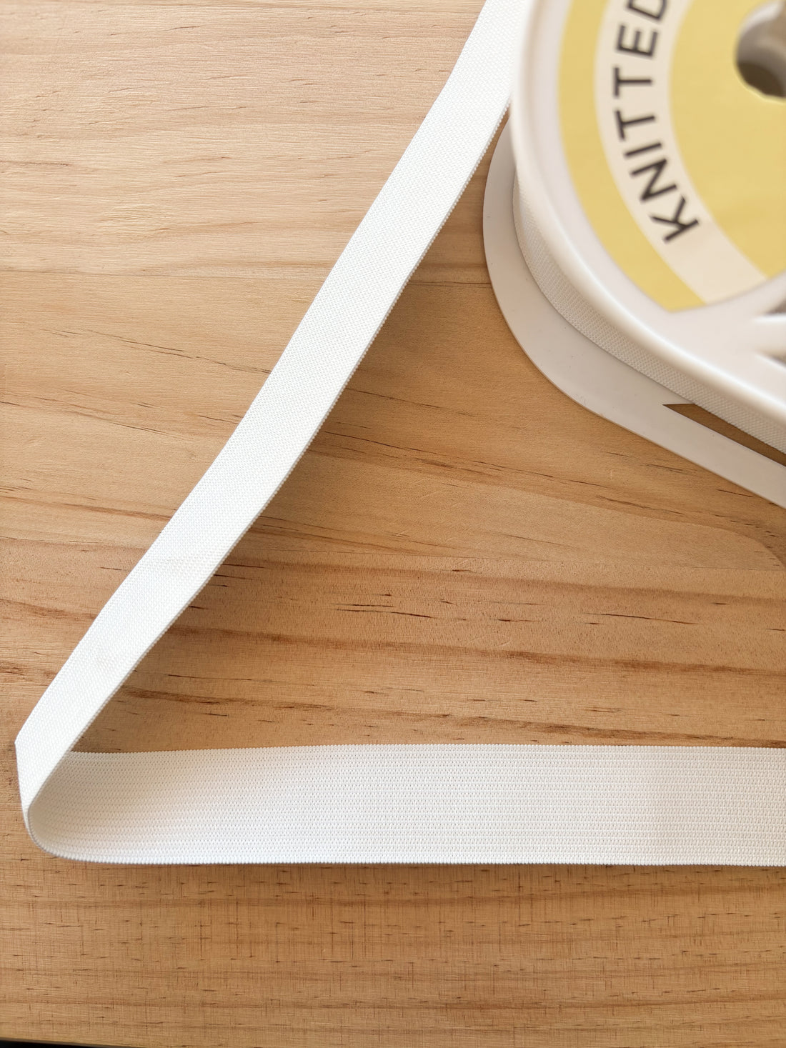 Knitted Elastic 25mm (1") White - Birch