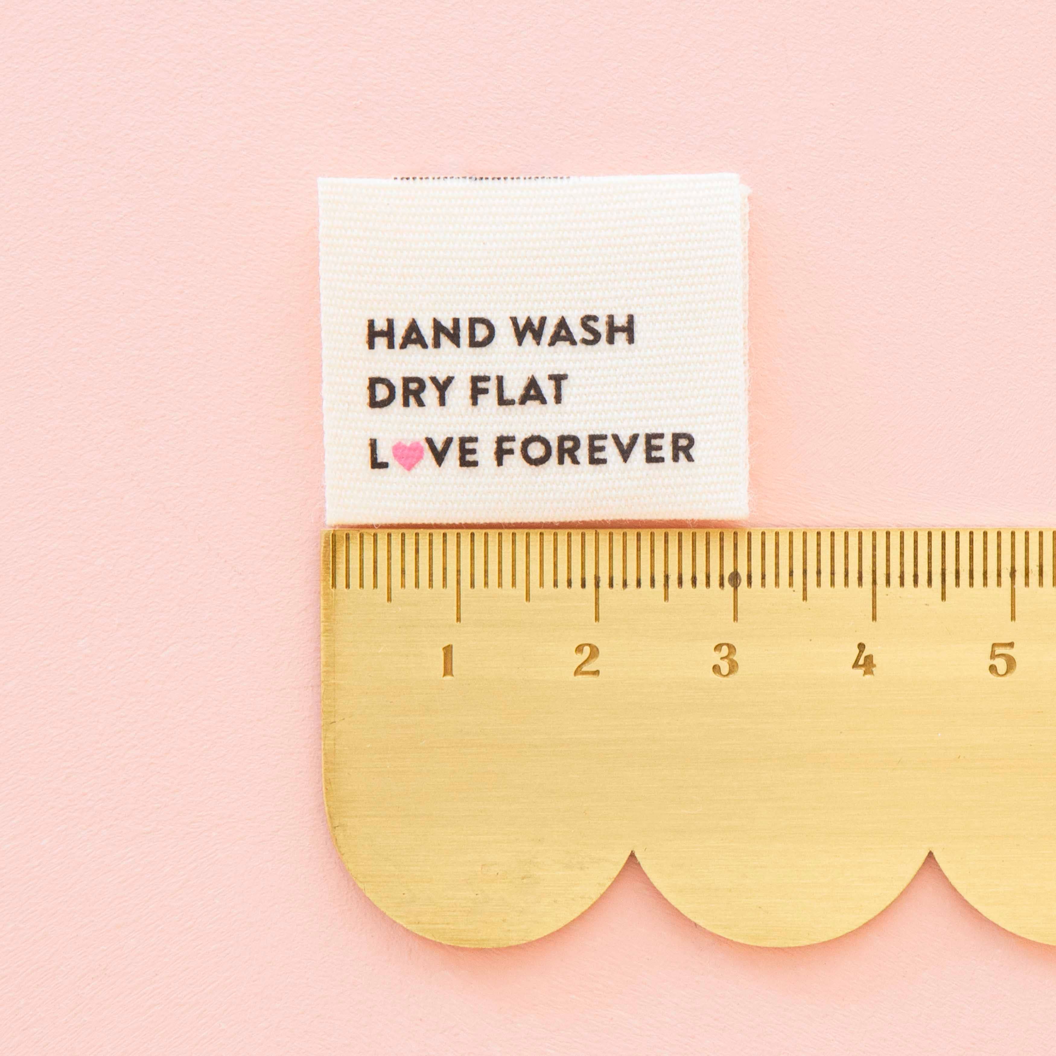 Hand Wash Dry Flat Labels - Sarah Hearts