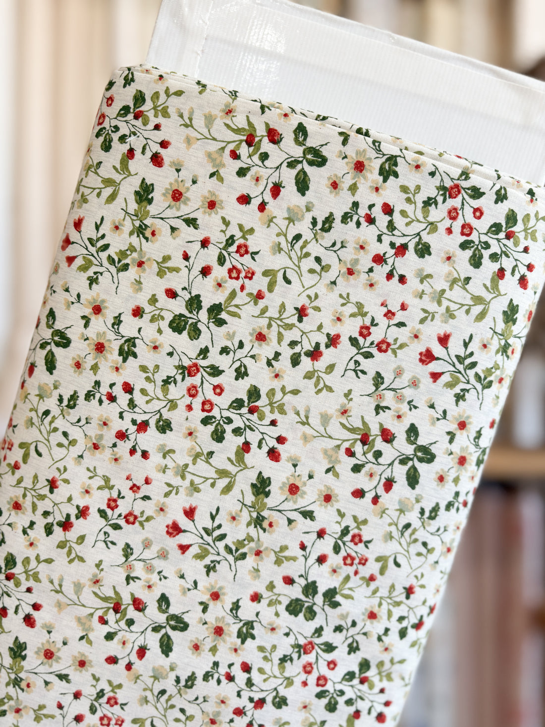 Red Buds on Cream 850525-D1-1 by Sevenberry