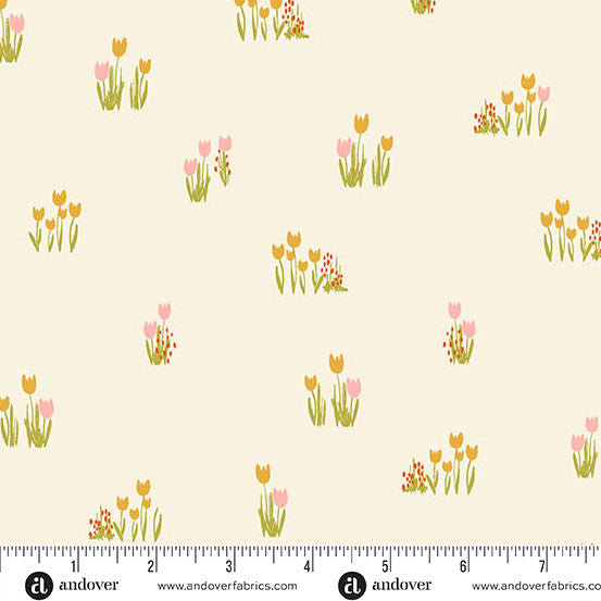 Tulip Bulbs Cream - Celestial Garden by Andover Fabrics