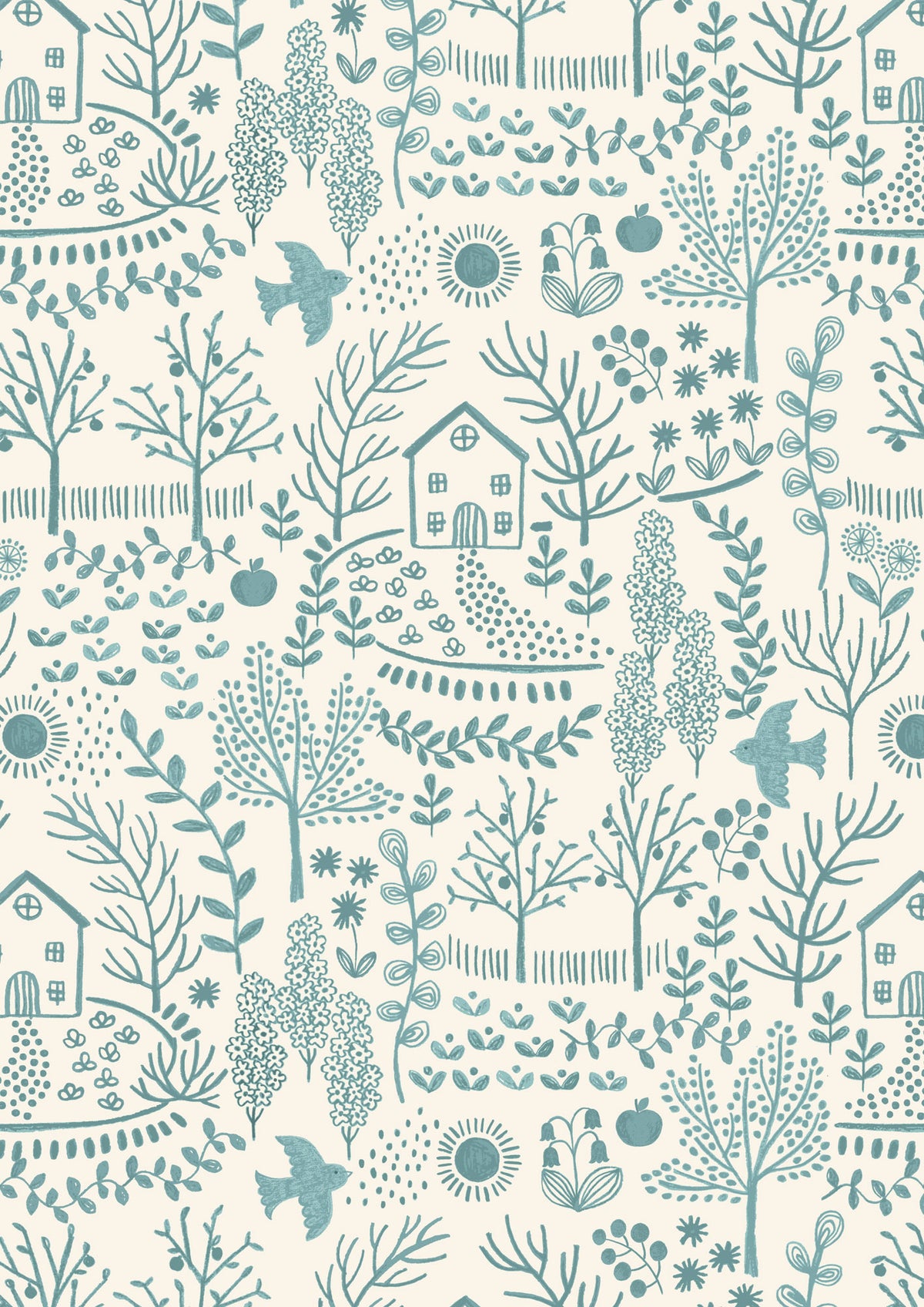 Cosy Home & Garden on Cream - Cosy Home by Lewis & Irene