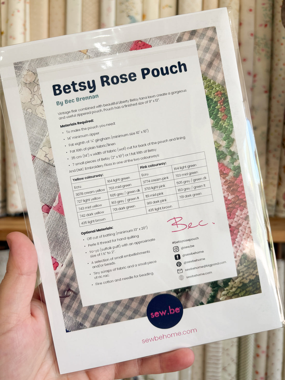 Betsy Rose Pouch Pattern - Sew Be Home