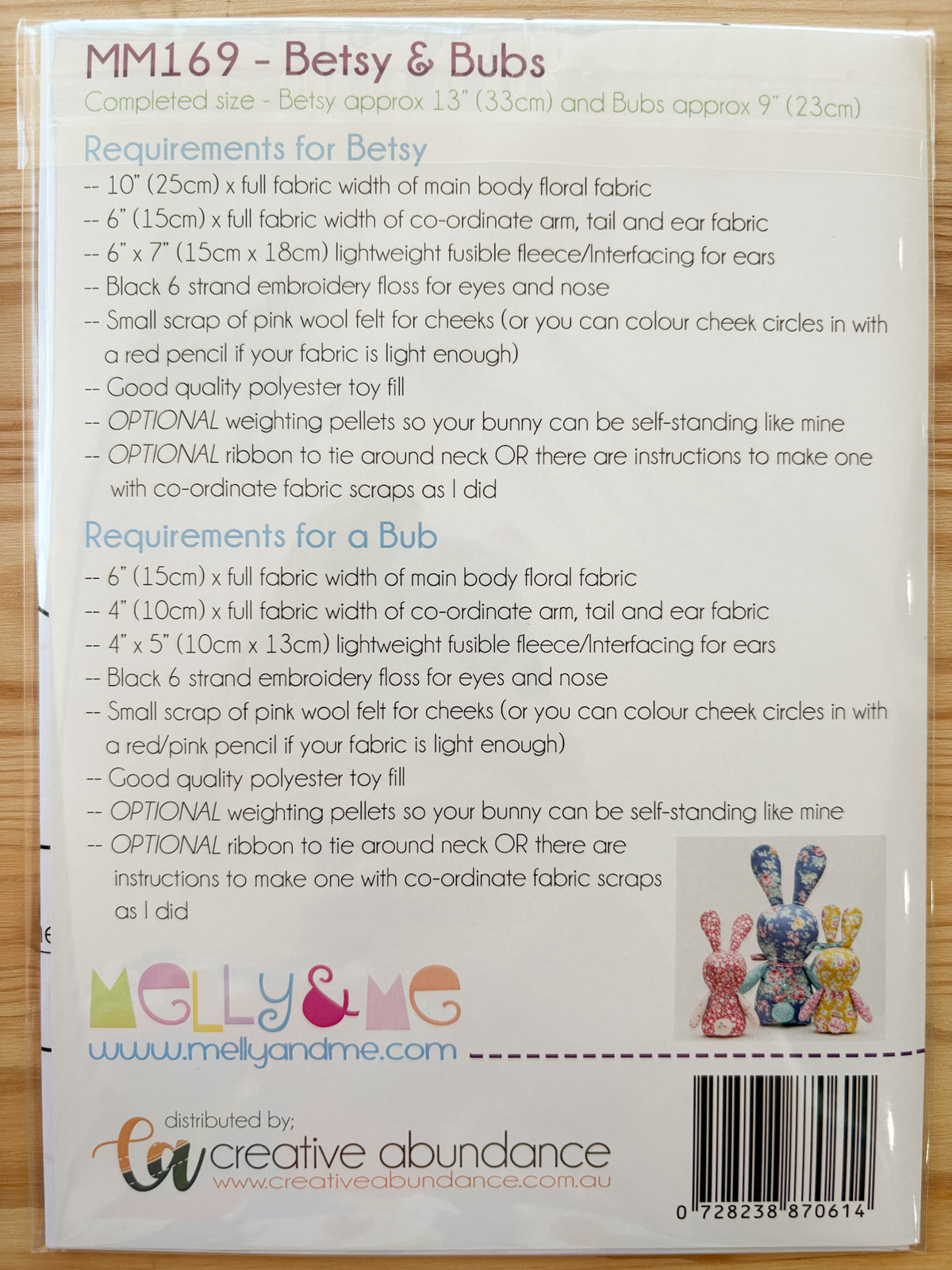 Betsy & Bubs Sewing Pattern - Melly & Me