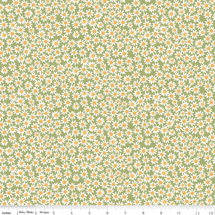 Daisies Green - Floral Charms by Riley Blake Designs