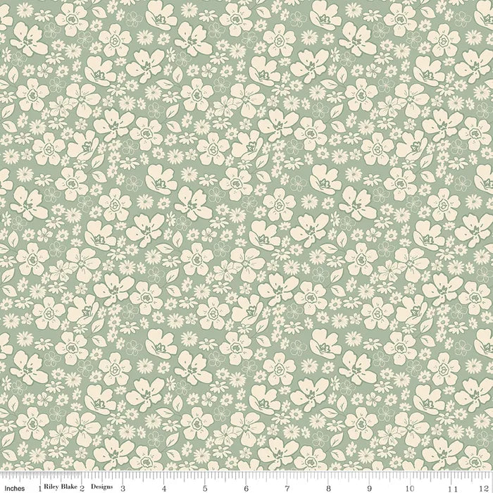 Floral Aloe - Morning Latte by Riley Blake Designs