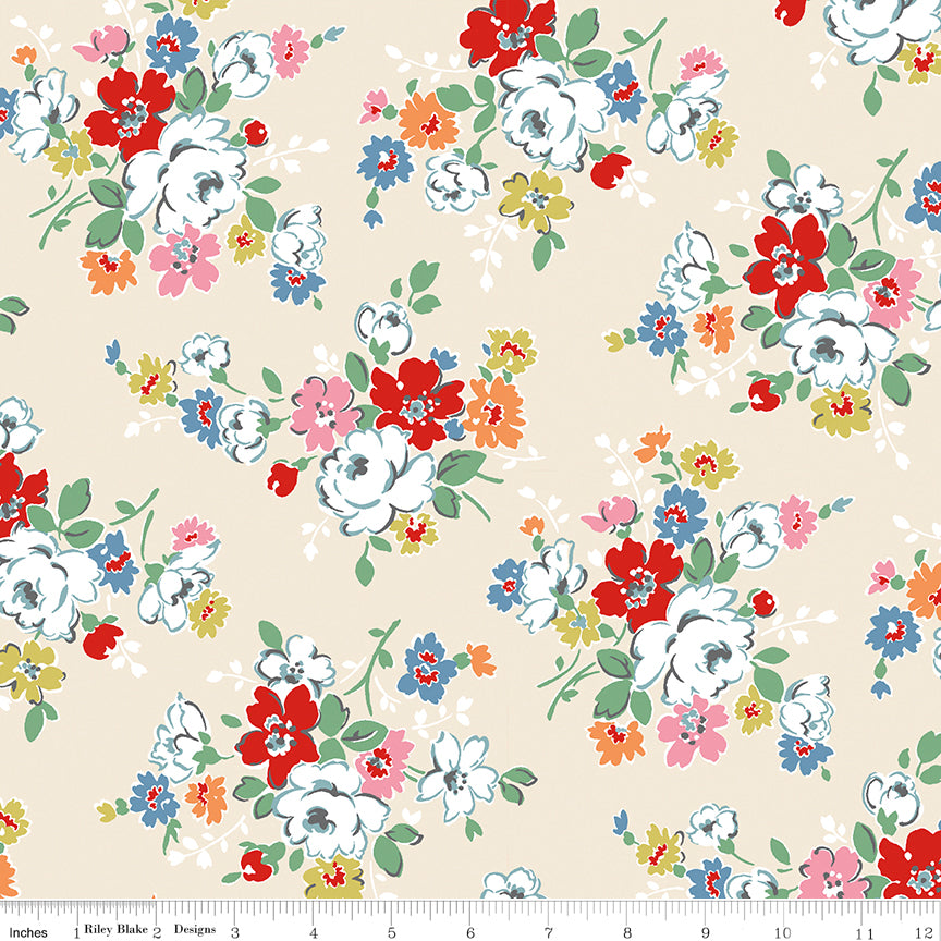 Clifton Rose Cream - Cath Kidston Signature by Riley Blake