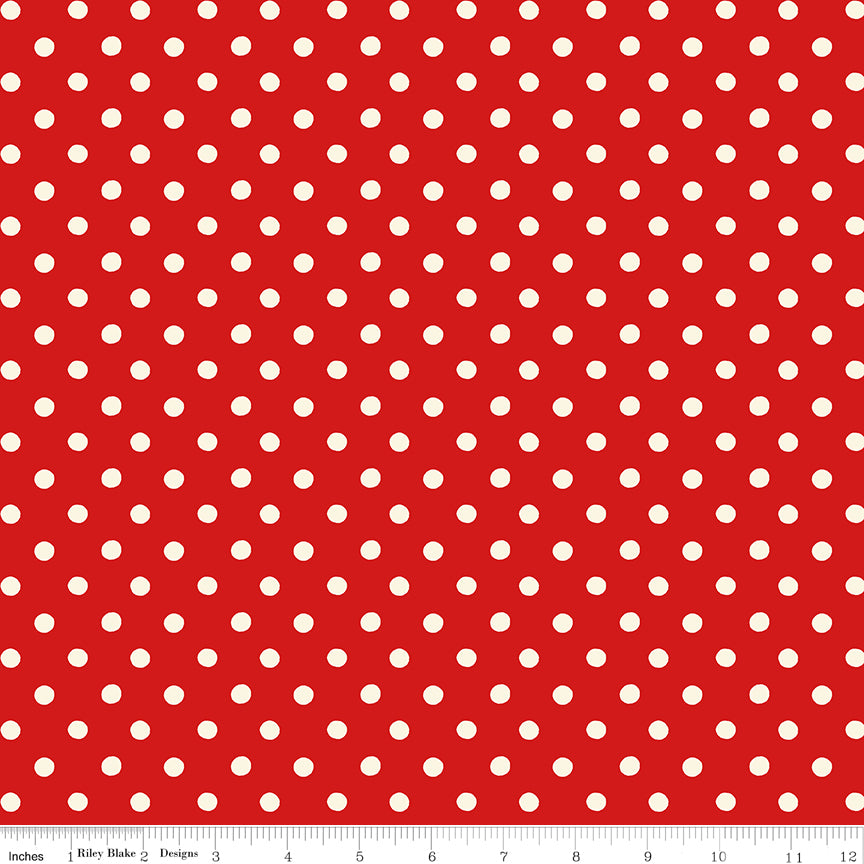 Button Spot Red - Cath Kidston Signature by Riley Blake