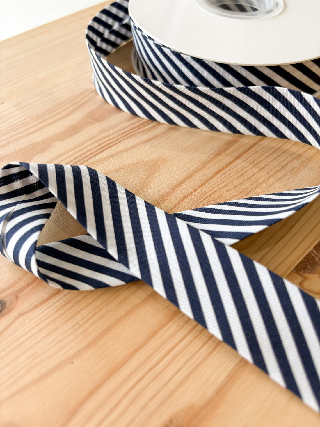 Bias Binding - 1/8 Stripe Gambier Blue - 1" (25mm)