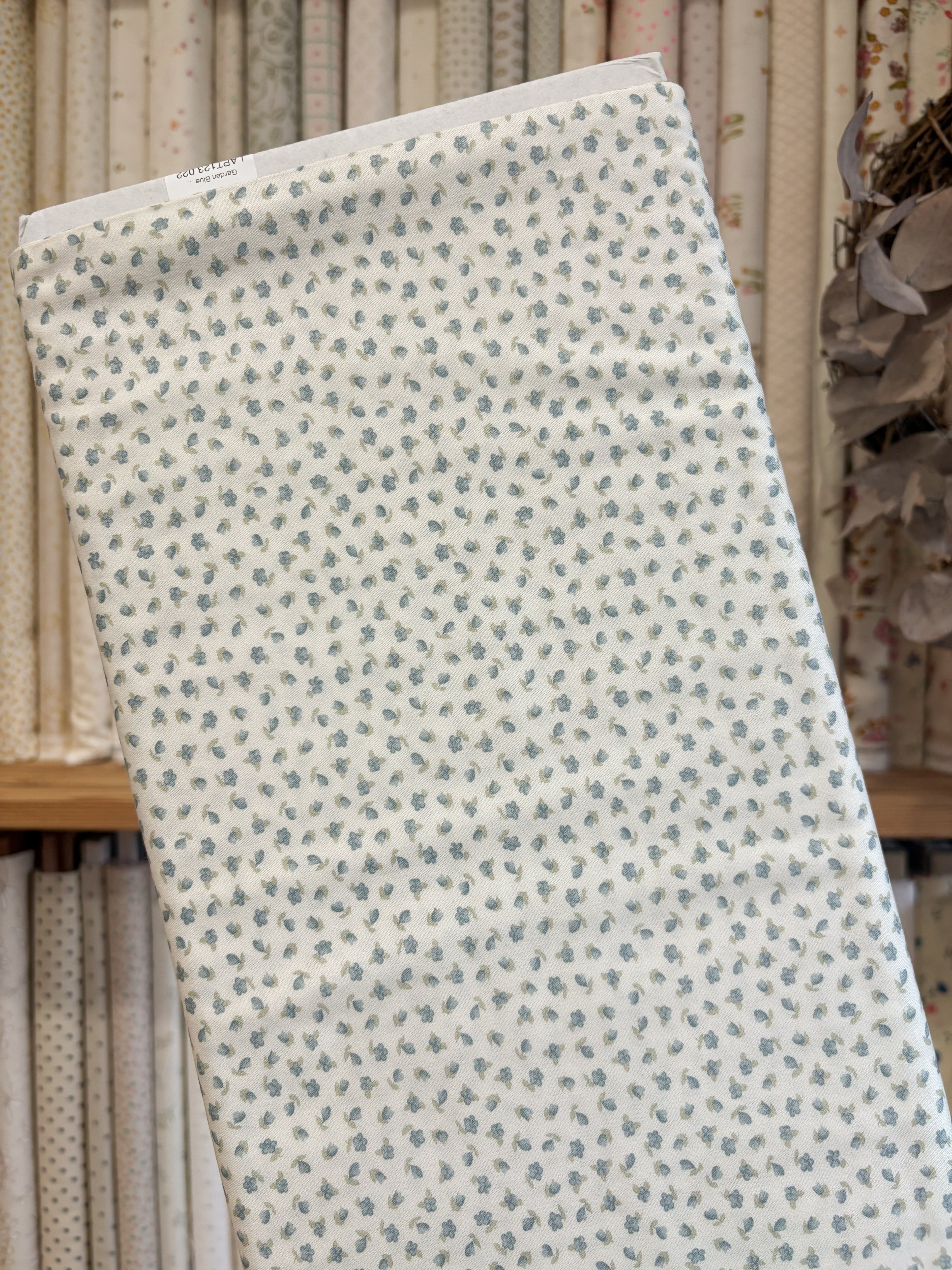Garden Blue - Baby Flower Twill by La Ta Te