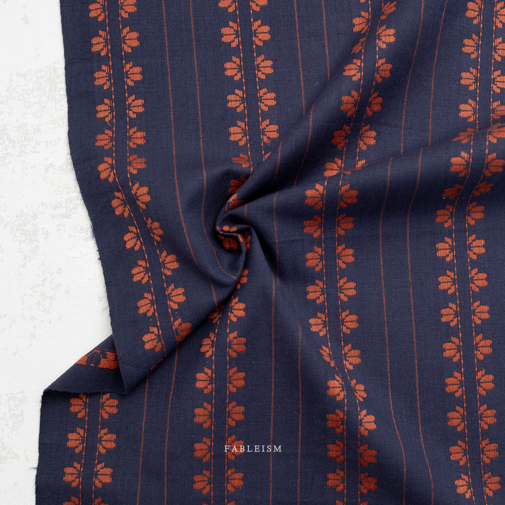 Deco Stripe in Navy/Spice - Fine & Dandy by Fableism