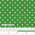 Fabric swatch dark green background with light green polka dots
