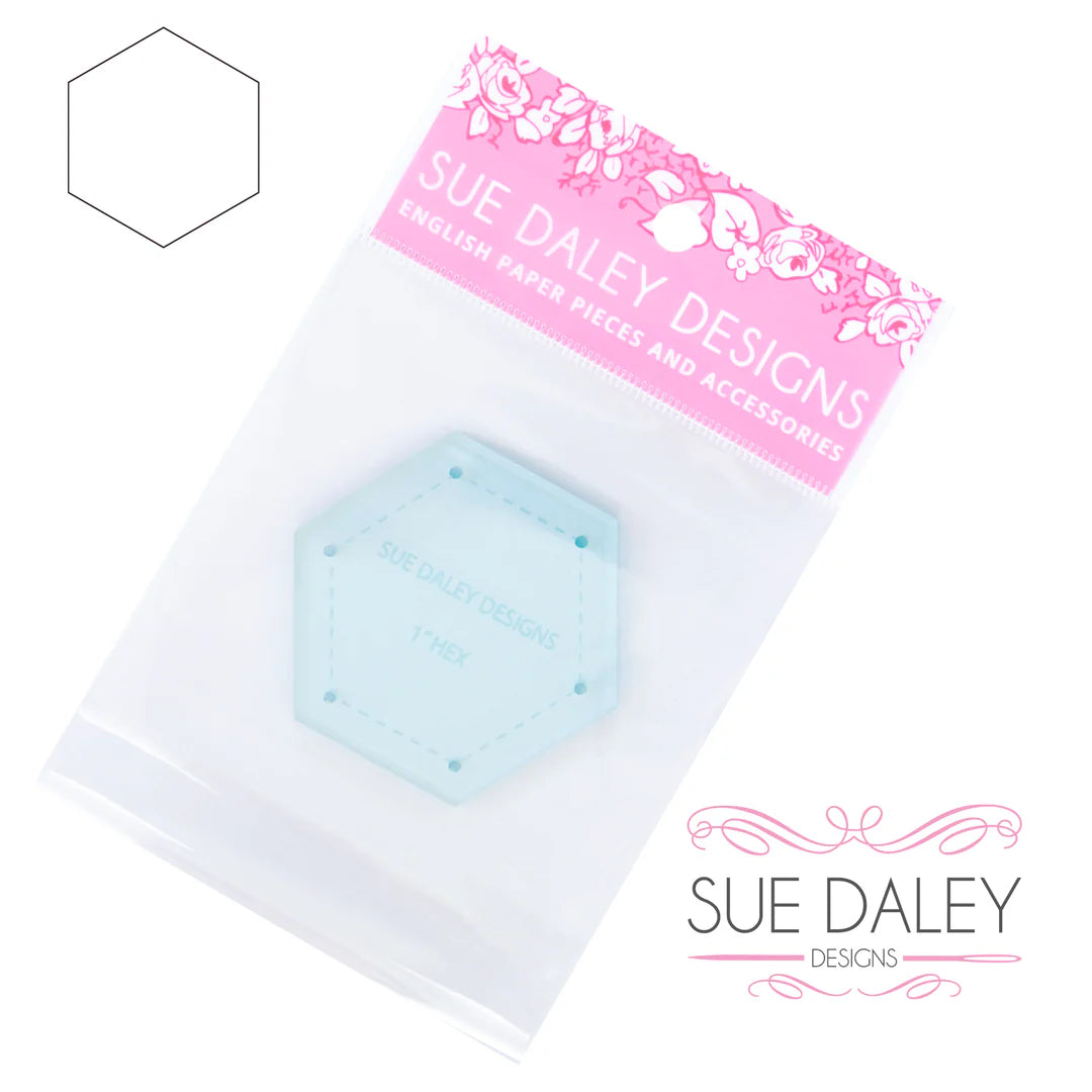 1" Hexagon Acrylic Template - Sue Daley Designs
