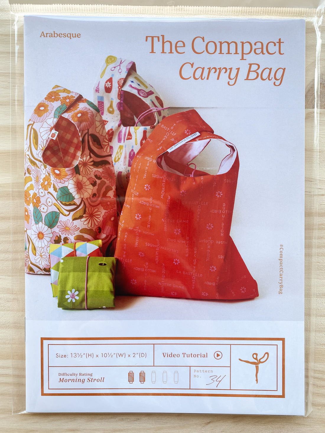 Compact Carry Bag Pattern - Arabesque Scissors