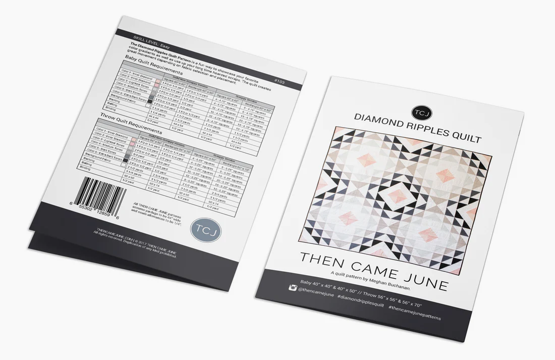 Diamond Ripples Quilt Paper Pattern - Then Came June