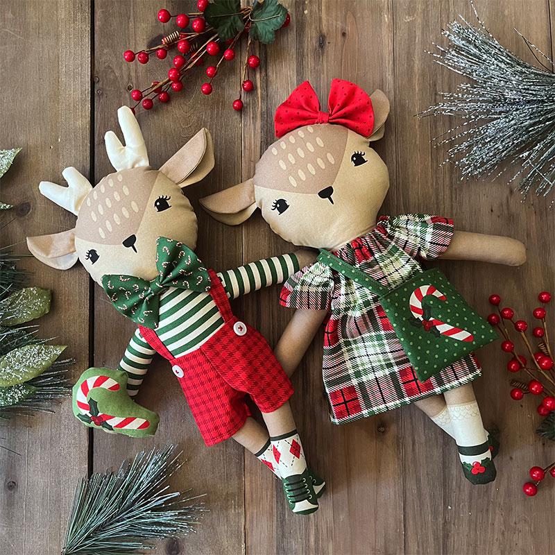 Reindeer Stuffies Panel - Holiday Cheer by Moda