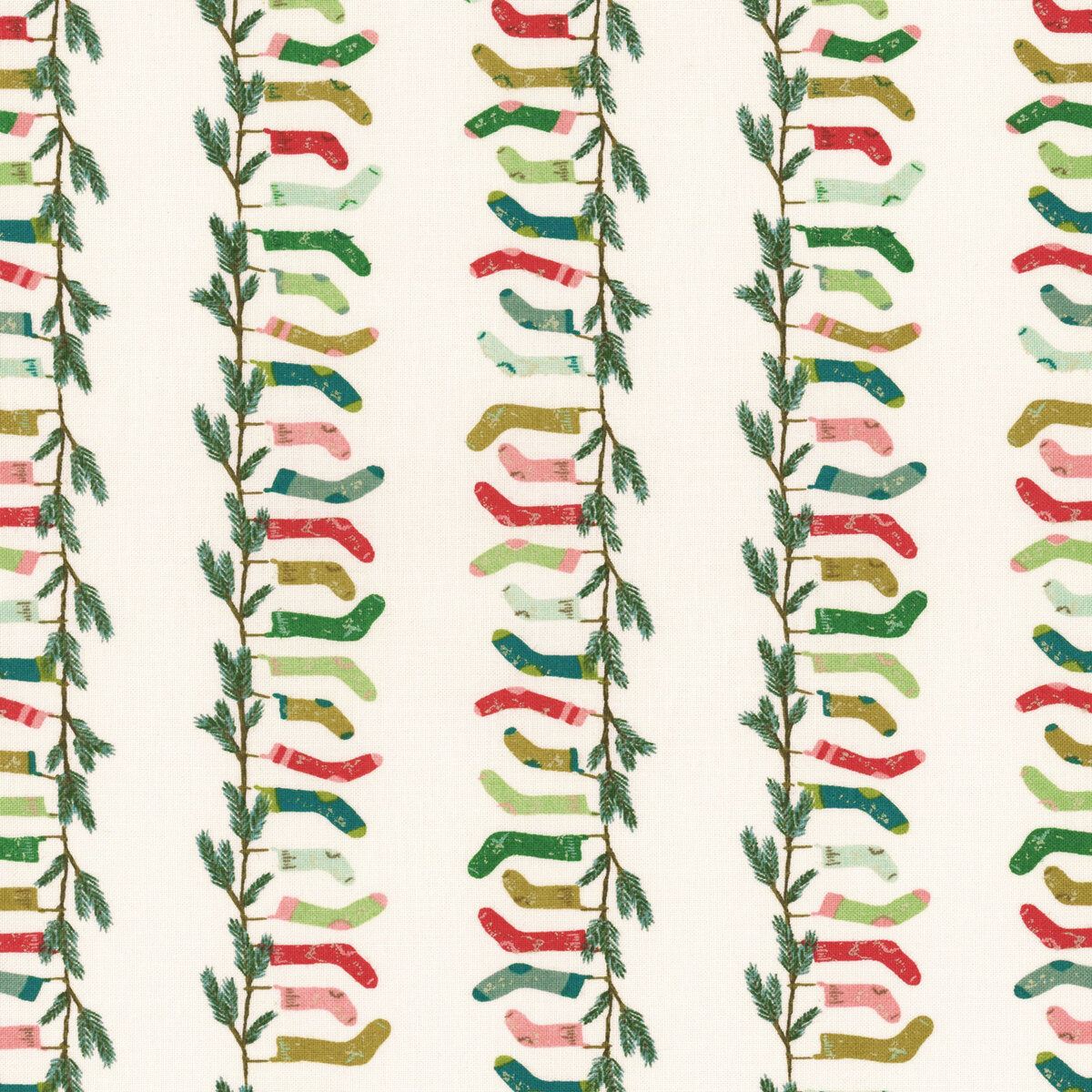 Stocking Stripe Natural - Cozy Wonderland by Moda