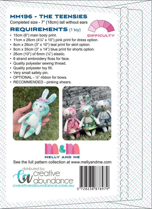 The Teensies Sewing Pattern - Melly & Me