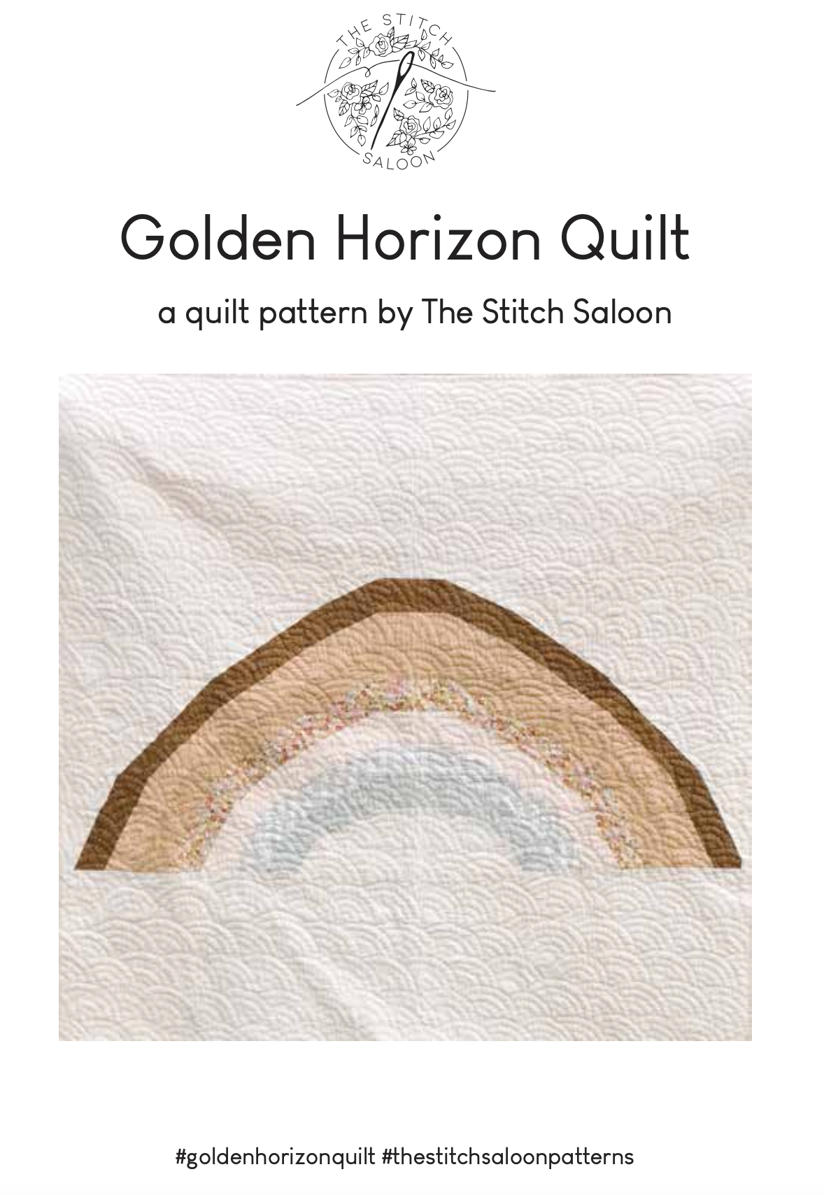 Quilt pattern by the stitch saloon, modern simple with rainbow warm colours