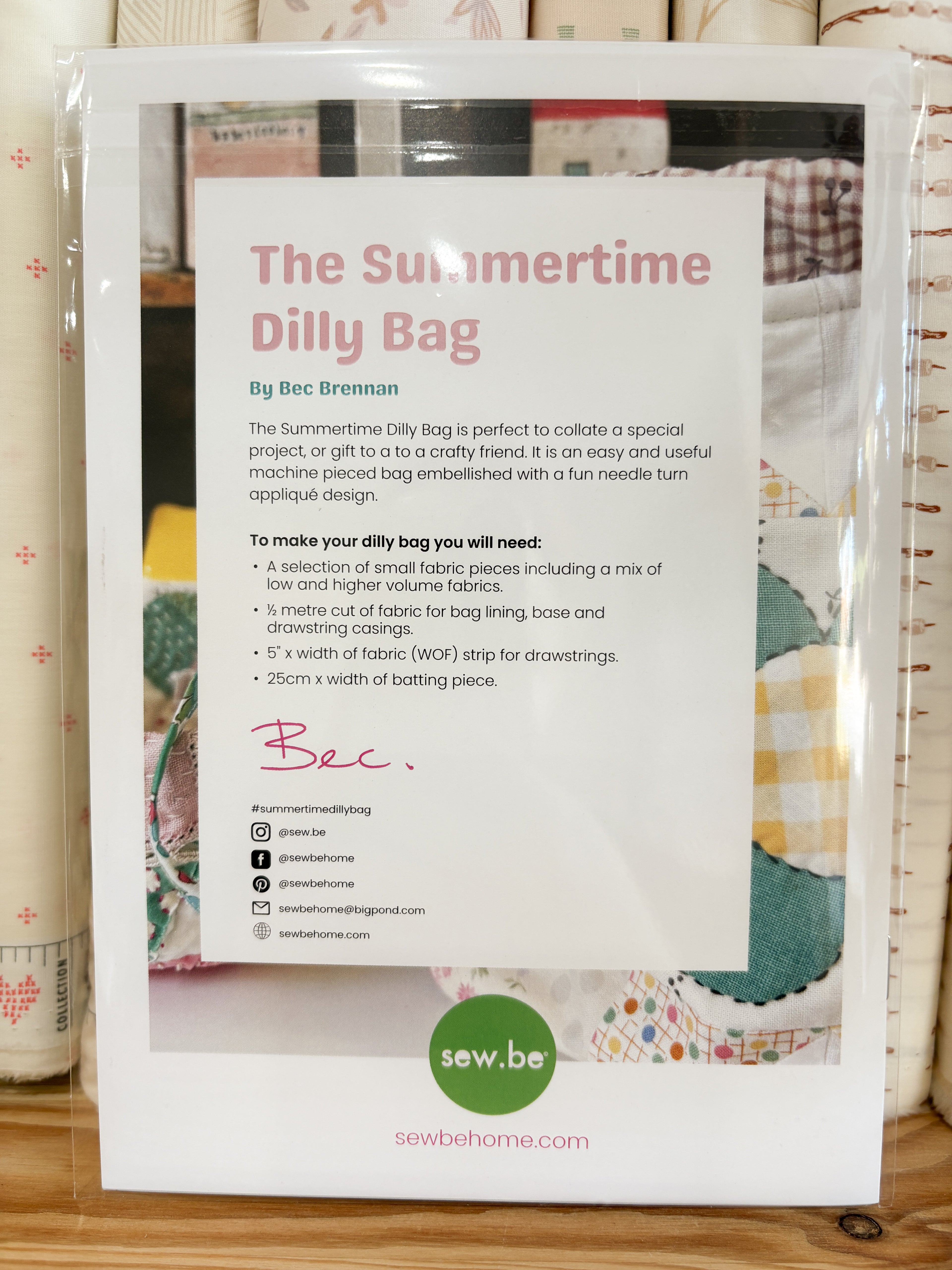 Summertime Dilly Bag Pattern - Sew Be Home
