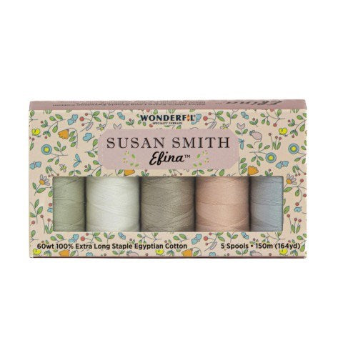 Susan Smith Efina 60wt Thread Pack - Snowdrop - Wonderfil