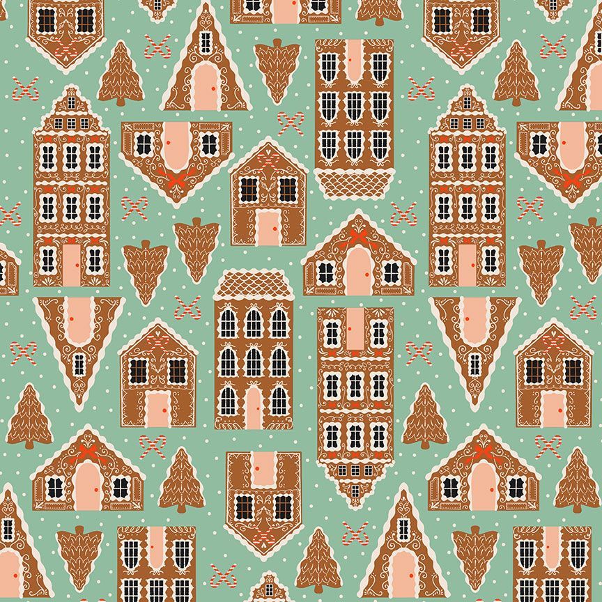 Gingerbread Houses Jade - Holly Jolly by Dear Stella