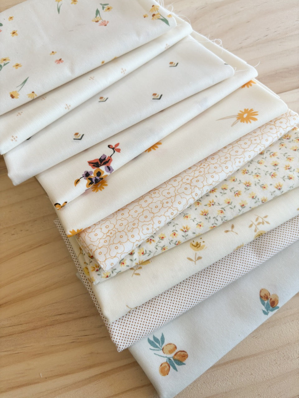 Scrappy Yellow Low Volumes - 10 Piece Bundle