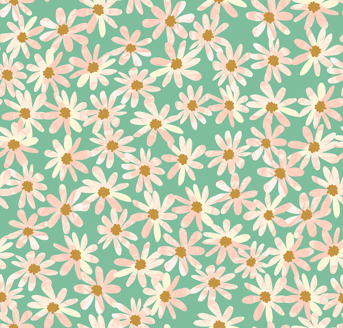Daisy Chain Mint - Wee Blue Bell Flower Market by Lewis & Irene