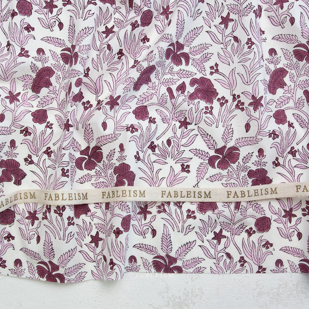 Cozy Floral in Purple - Indian Block Prints: Cottage by Fableism