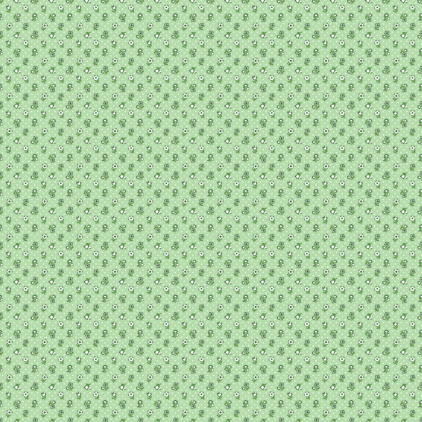 Flower Freckles Green - Flower Market by Poppie Cotton