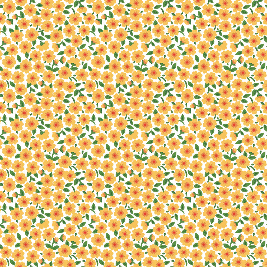 Forget Me Nots Yellow - Flower Market by Poppie Cotton