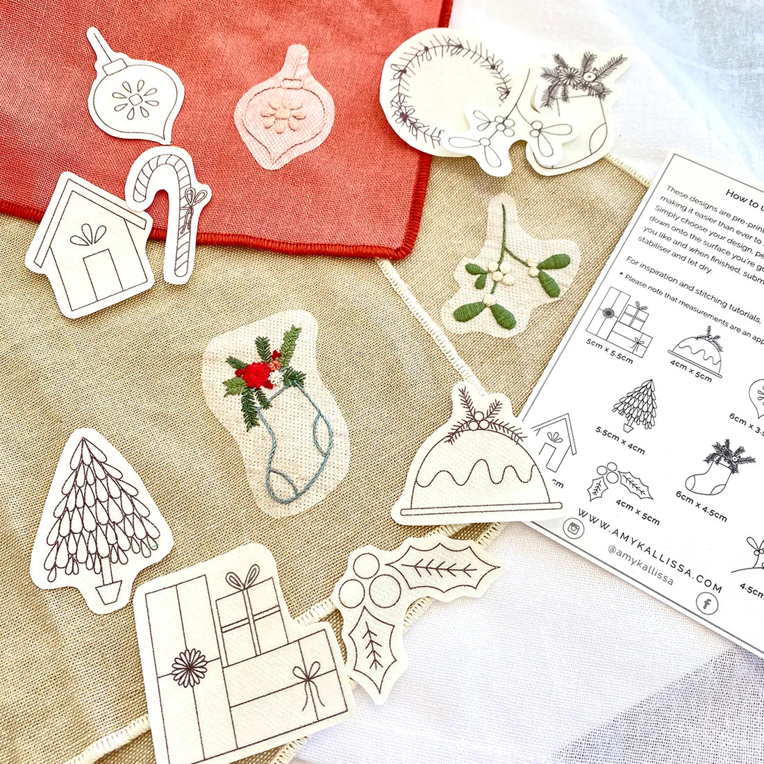 Festive Cheer Stick & Stitch Packs - Amy Kallissa