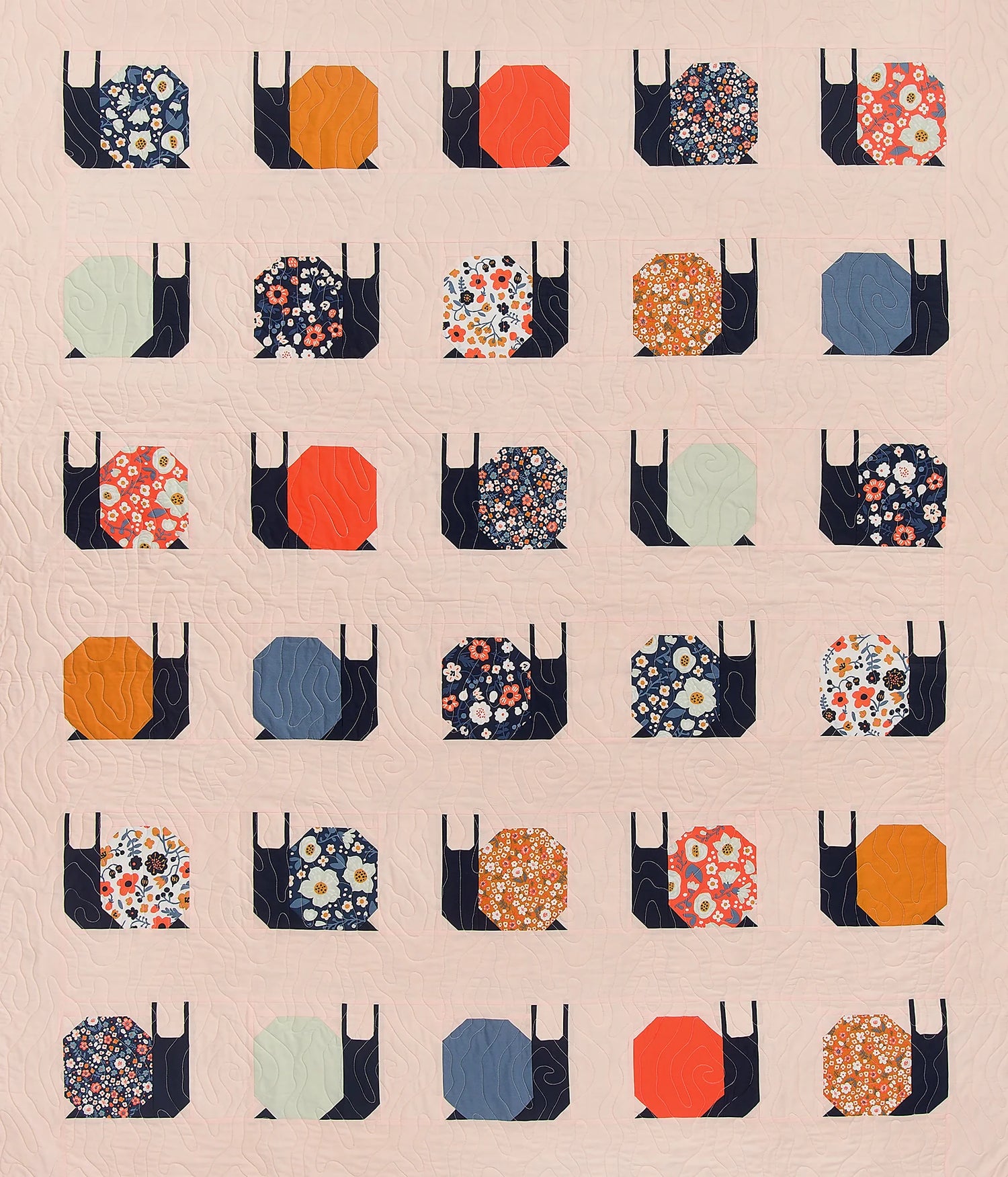 Garden Snails Quilt Paper Pattern - Pen & Paper Patterns