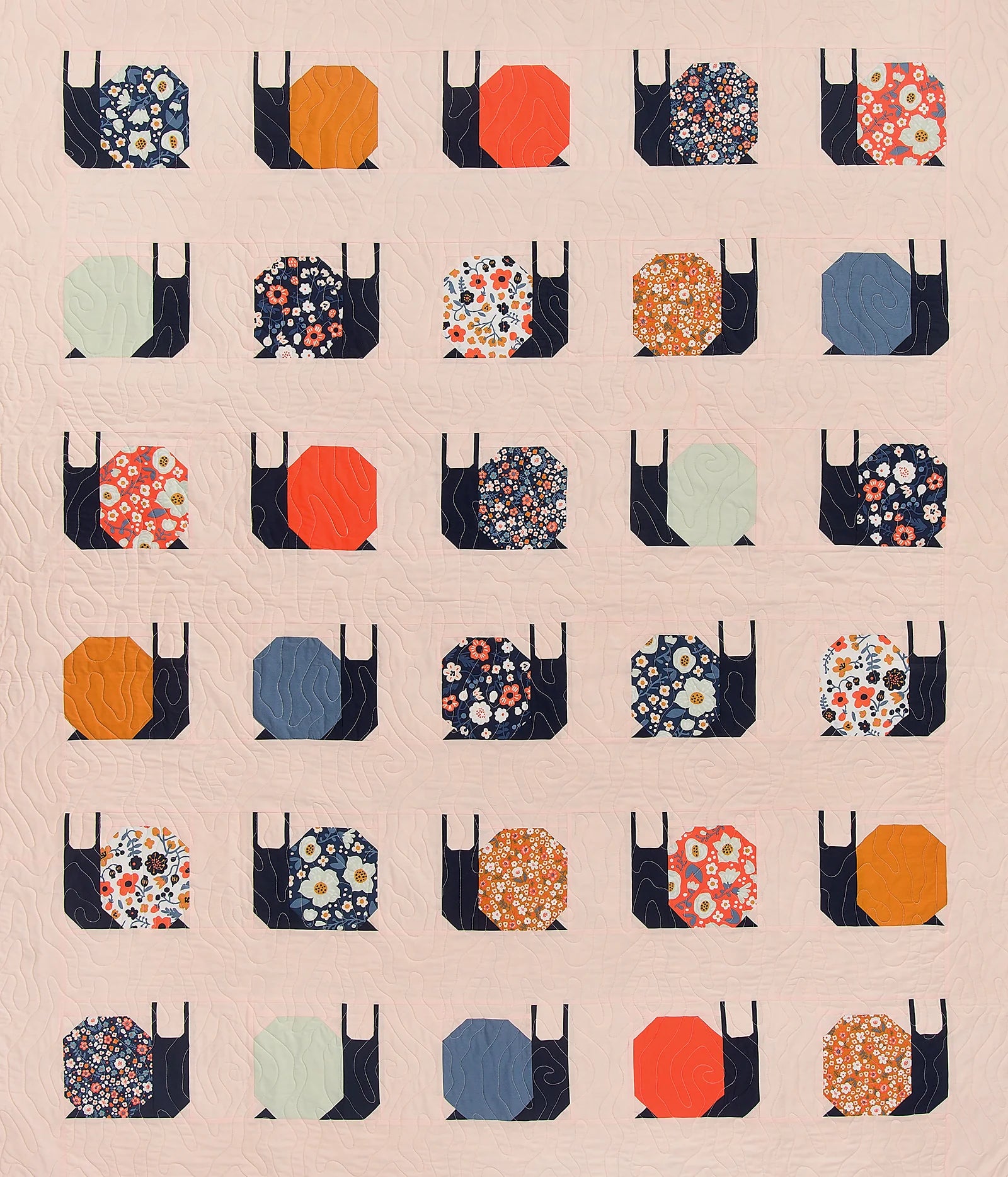 Garden Snails Quilt Paper Pattern - Pen & Paper Patterns