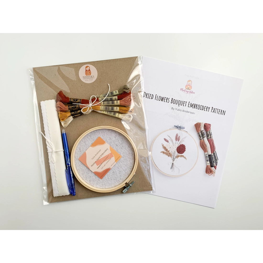 Floral Bouquet Embroidery Kit - Matryoshka Doll Shop