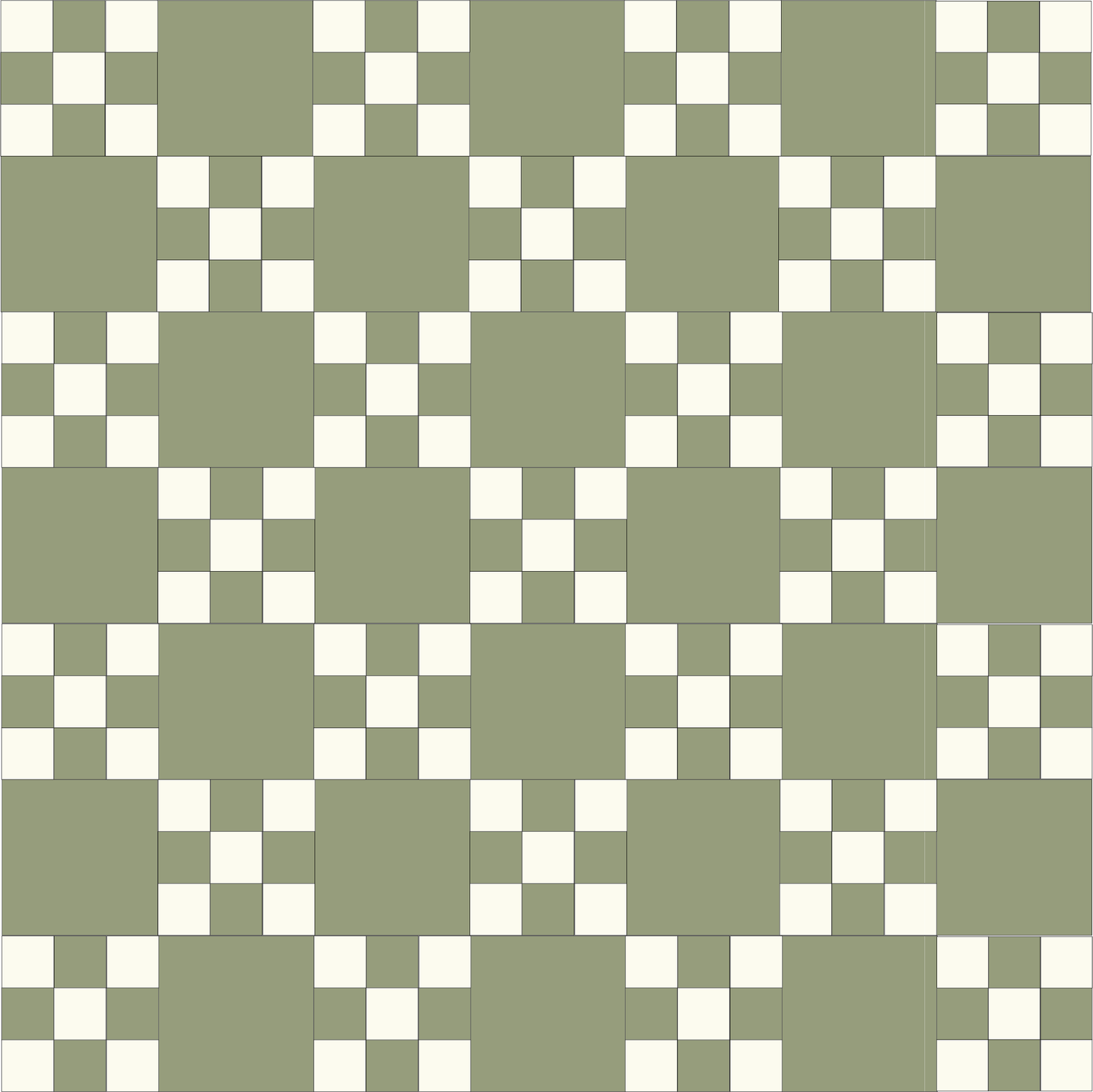 Irish Chain Quilt Pattern green and white squares
