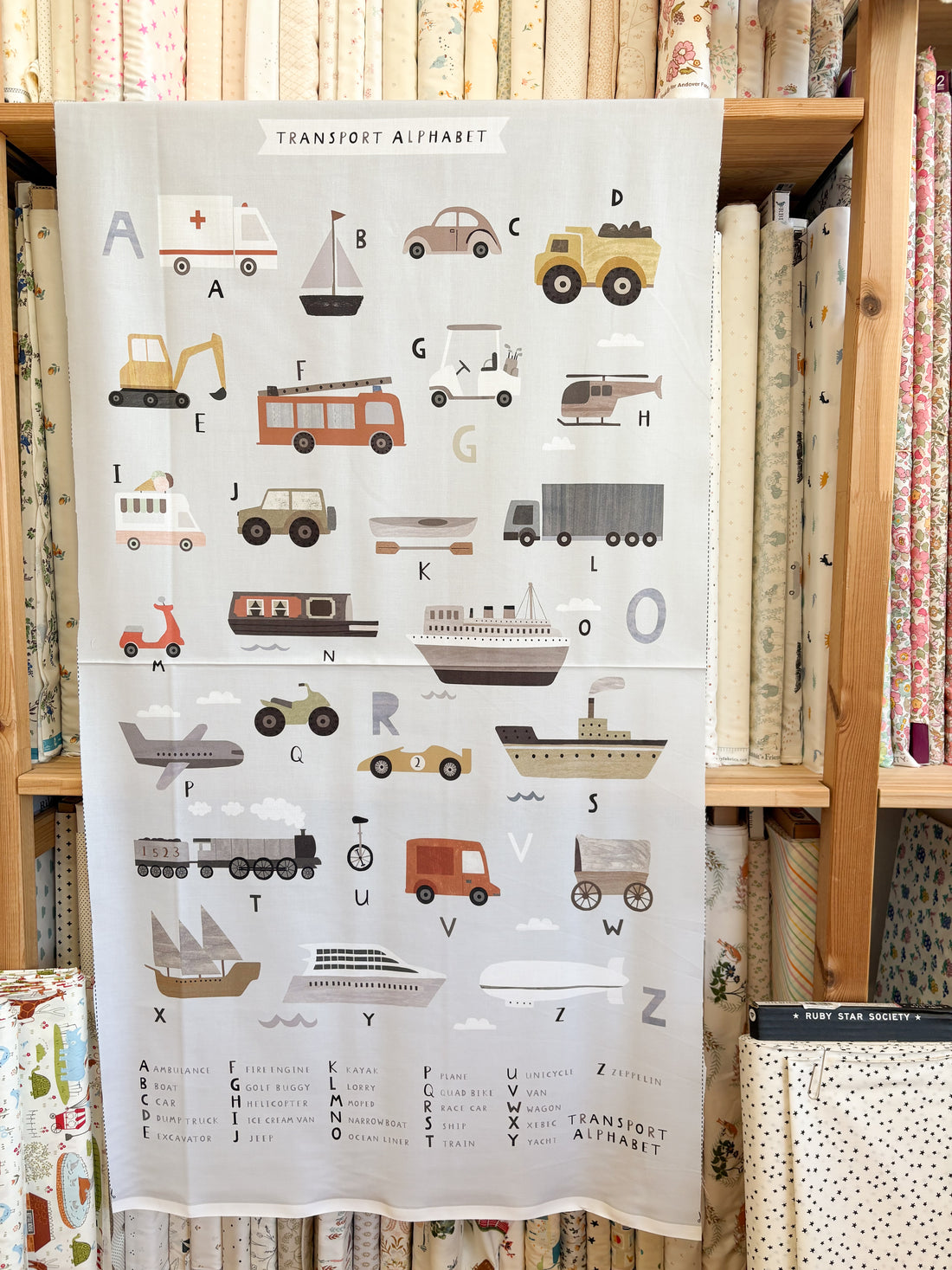 Transport Alphabet Panel - Are We There Yet? by Dear Stella