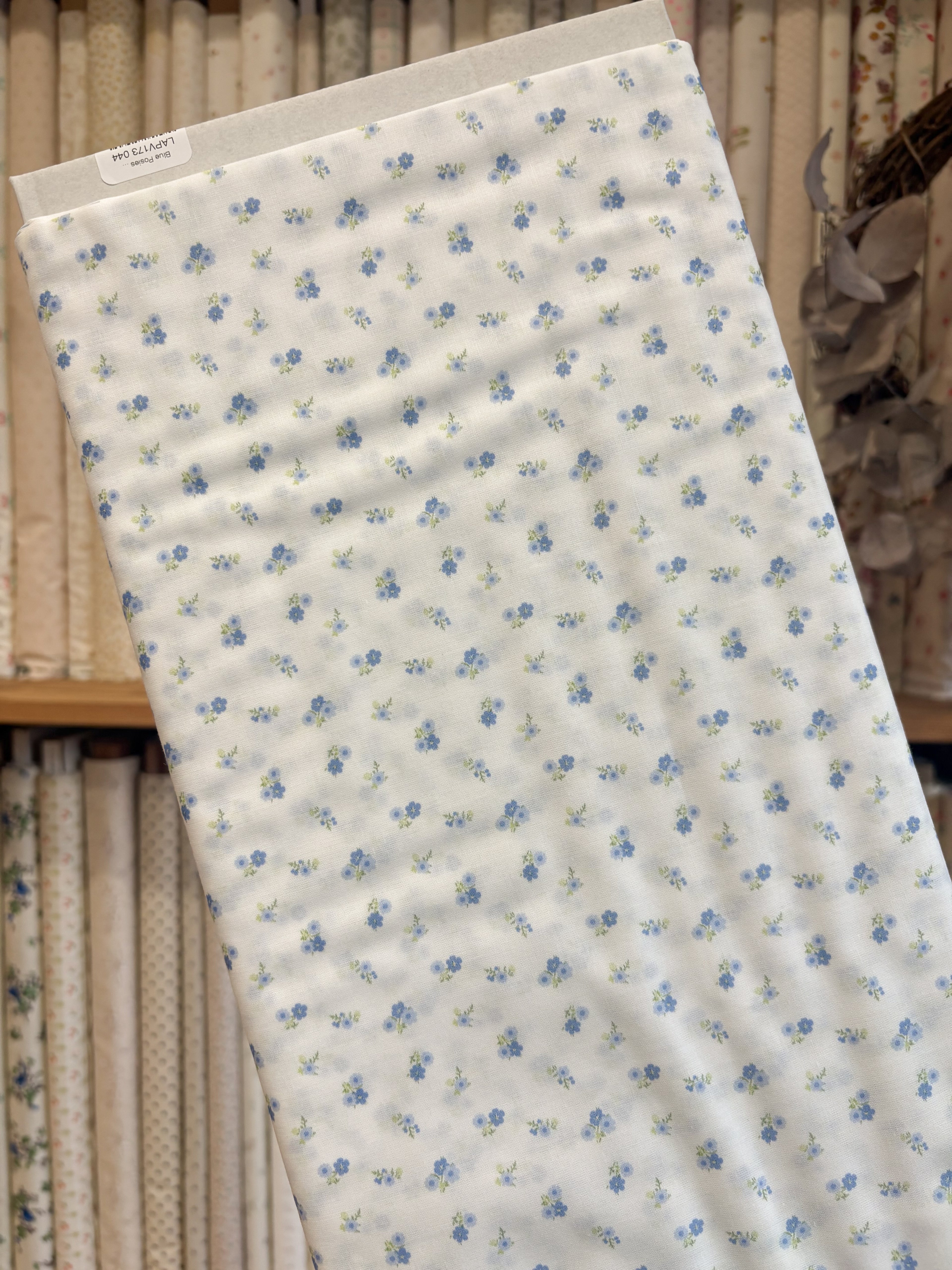 Blue Posies - Organic Voile by La Ta Te