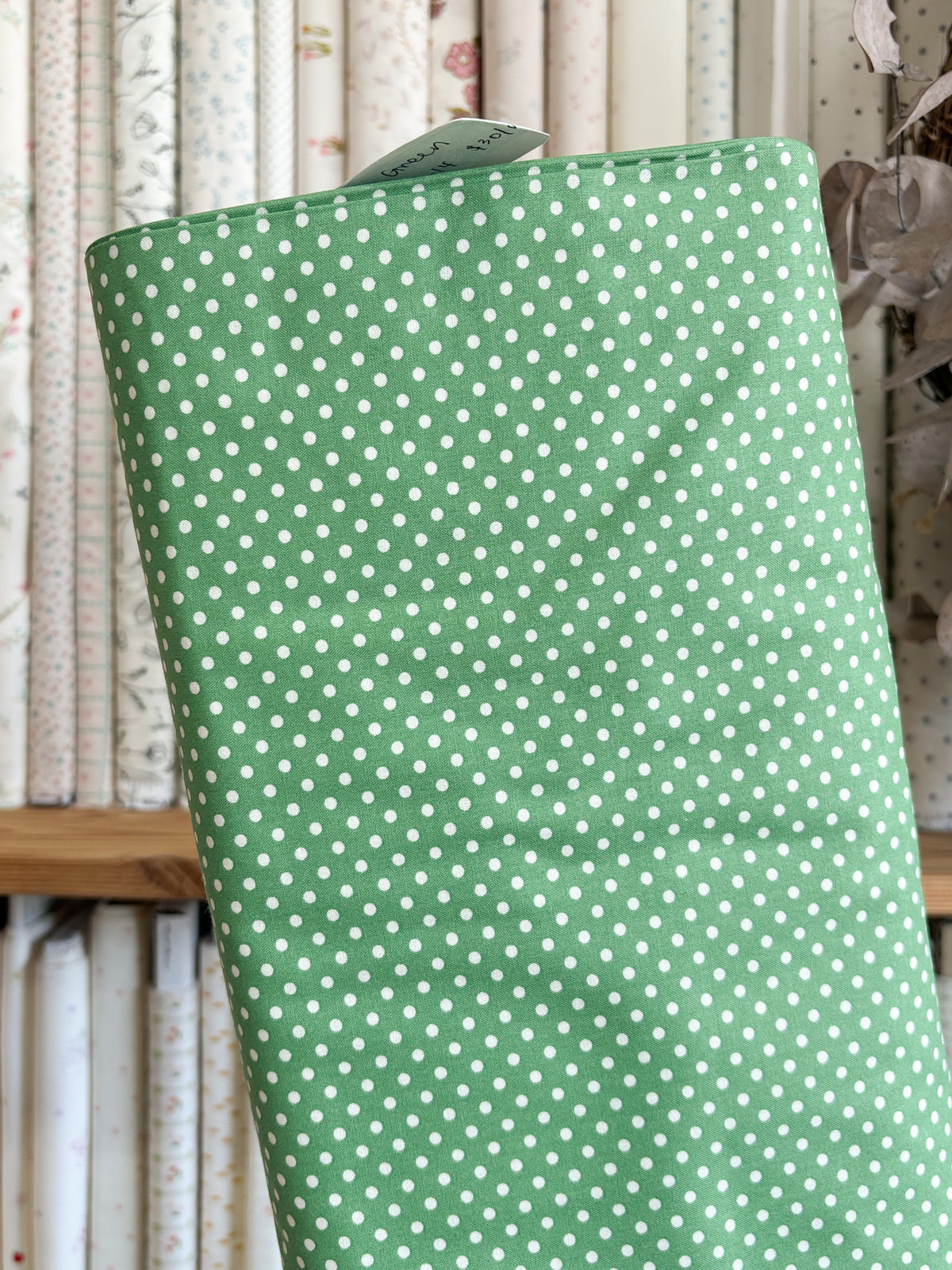 Spots Bright Green HS1283-14 - Happy Sweet by Kei Fabric