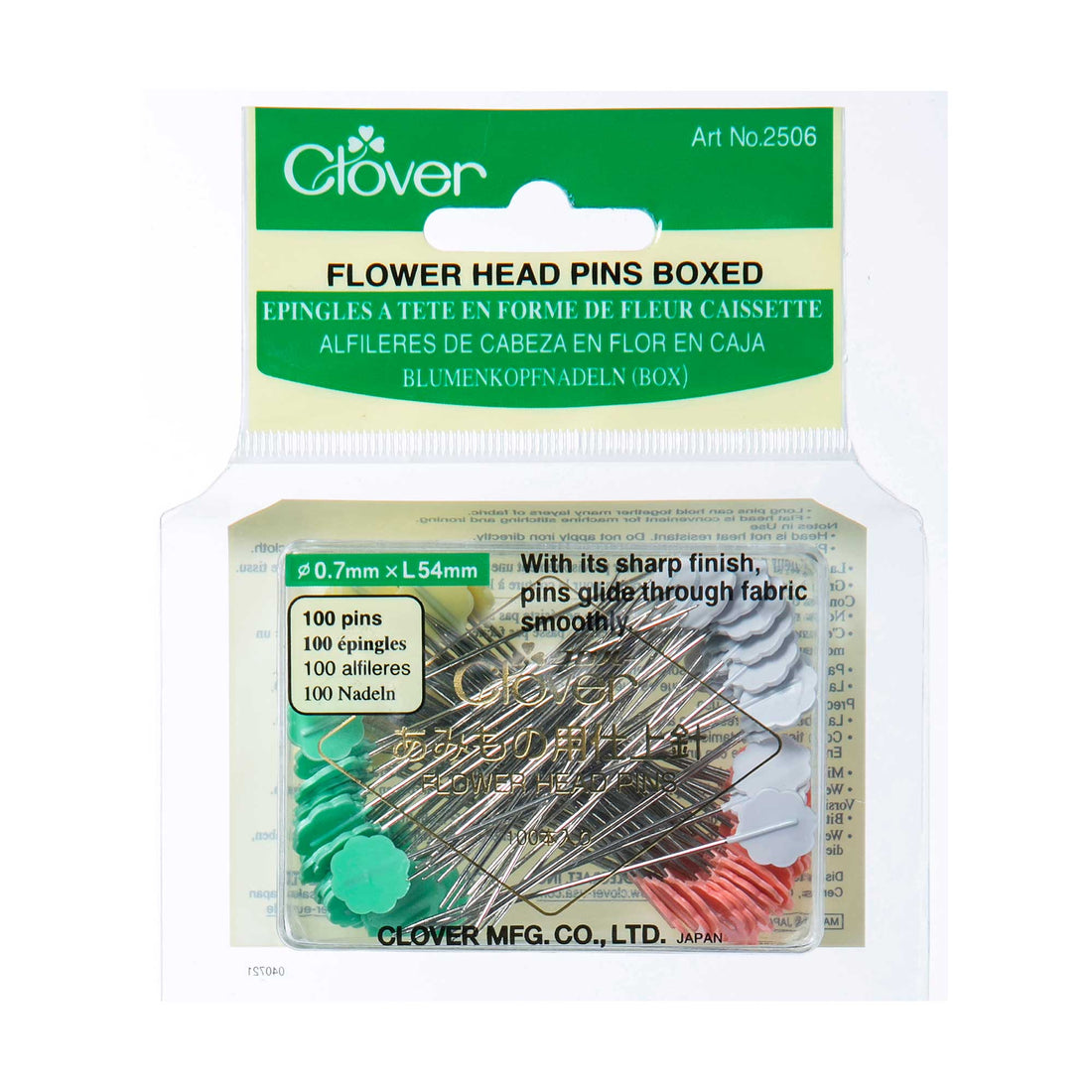 Clover Flower Head Pins | 100 Pack