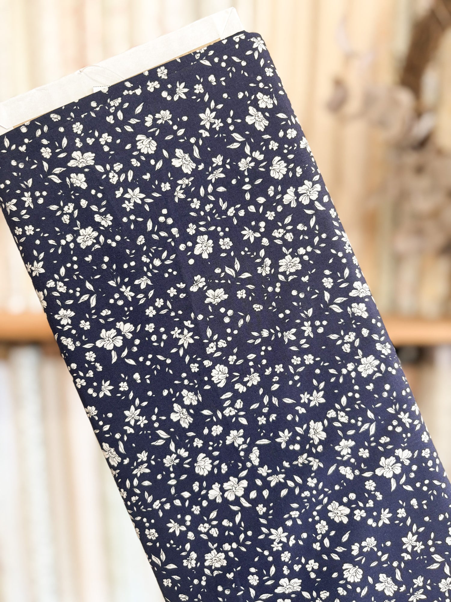 Navy Dainty Floral 3026-650-5E by Hokkoh