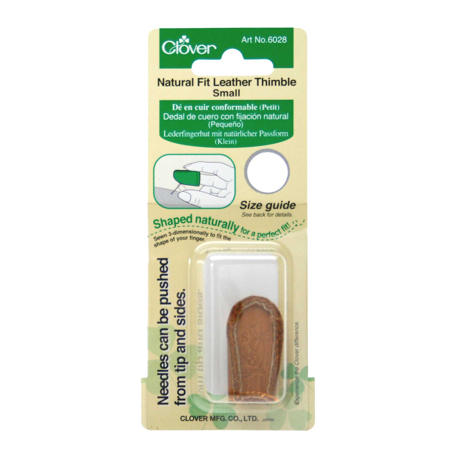 Clover Natural Fit Leather Thimble | Small